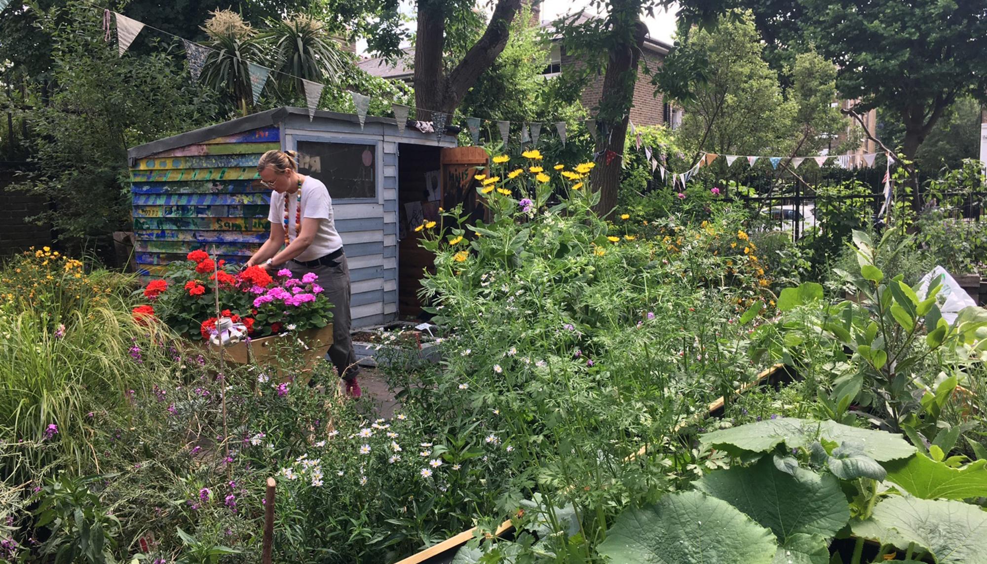 El Jardín de los Seis Sentidos en el centro de salud James Grigg, Kentish Town, Londres